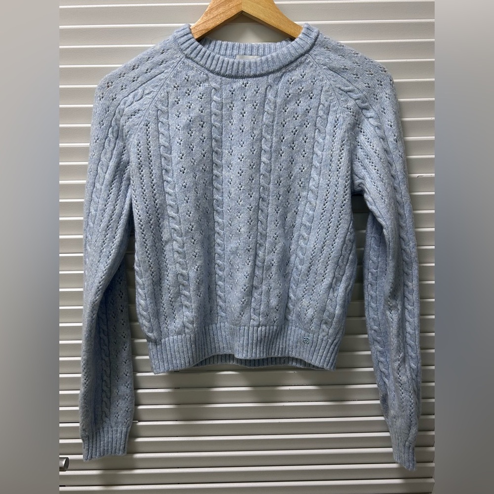 Sunday Best Soft Blue Cable Knit Sweater